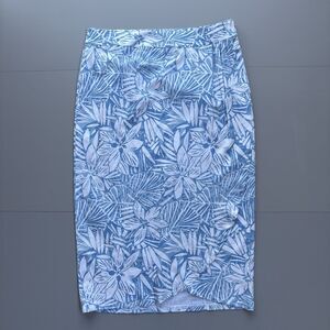 RipSkirt Hawaii Wrap Skirt Women Medium Modern Tropics Dusty Blue Cover Up Midi
